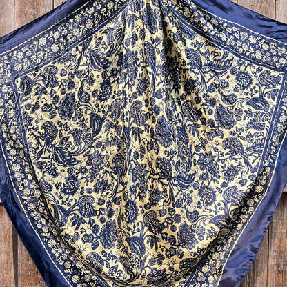 Blue & Cream Paisley Western Wild Rag Scarf