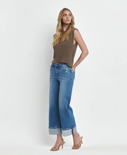 Canyon Cuffed Wide-Leg Jeans