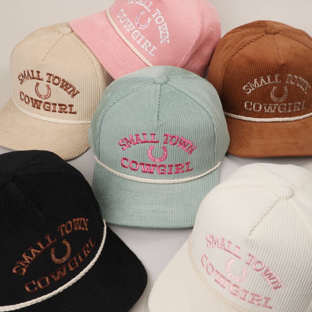 Small Town Cowgirl Corduroy Rope Hat – Sage