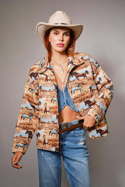 Wild Horses Tapestry Jacket