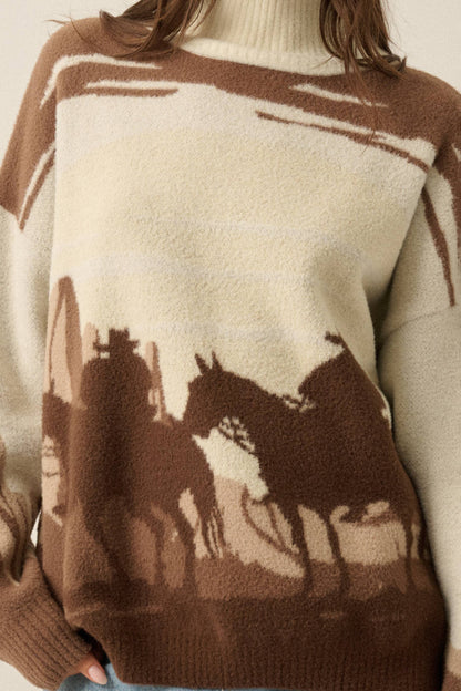 Desert Horizon Jacquard Mock-Neck Sweater