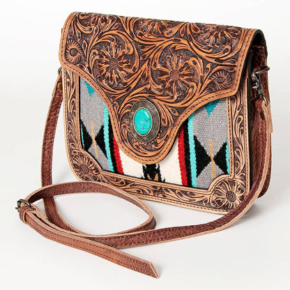 High Desert Turquoise Stone Leather Crossbody