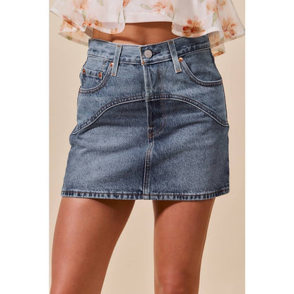 Saddle Ridge Denim Mini Skirt