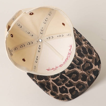 Literally Just a Cowgirl Leopard Trucker Hat