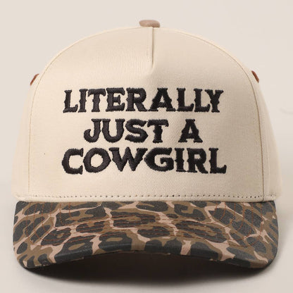 Literally Just a Cowgirl Leopard Trucker Hat