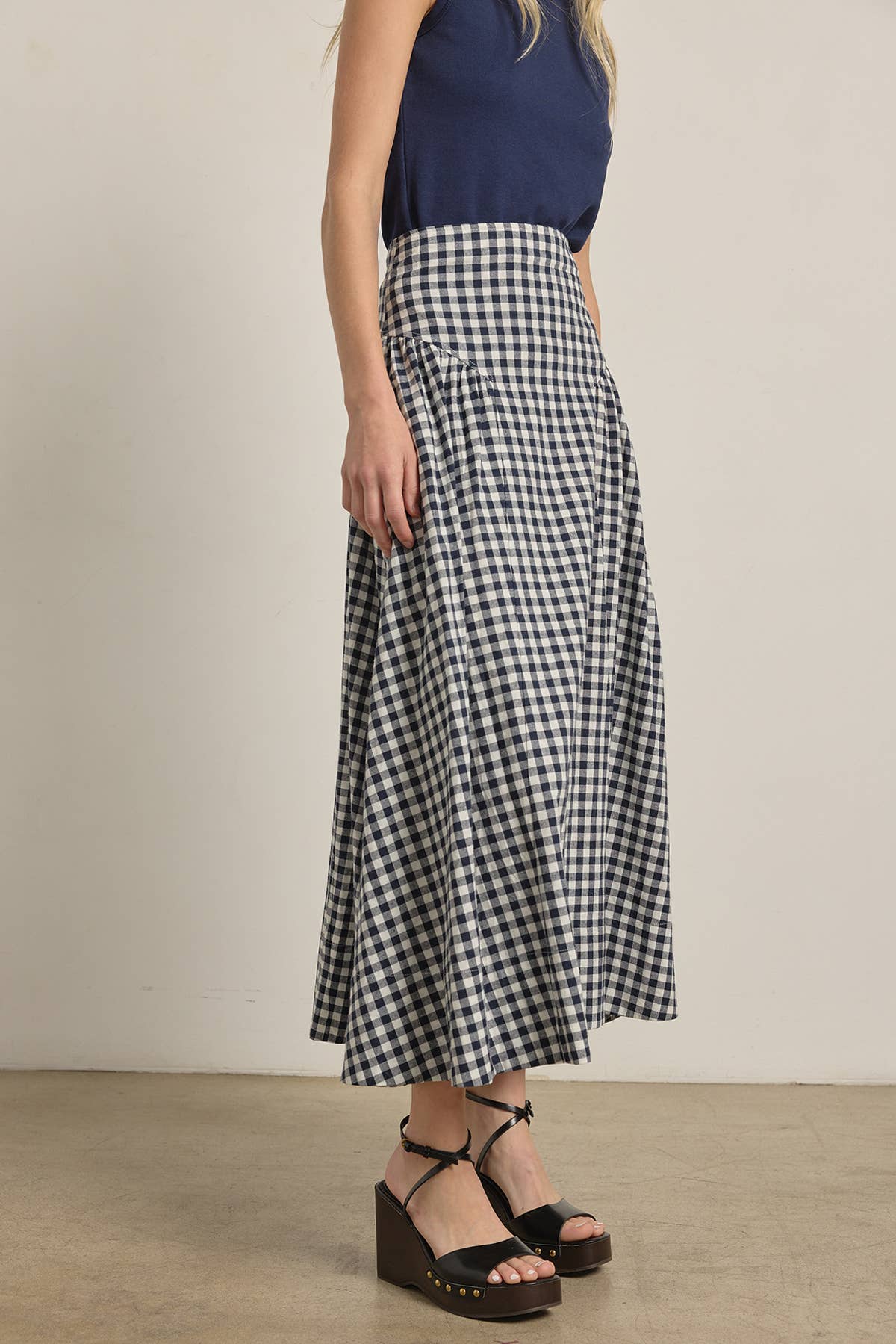 Prairie Muse Gingham Maxi Skirt