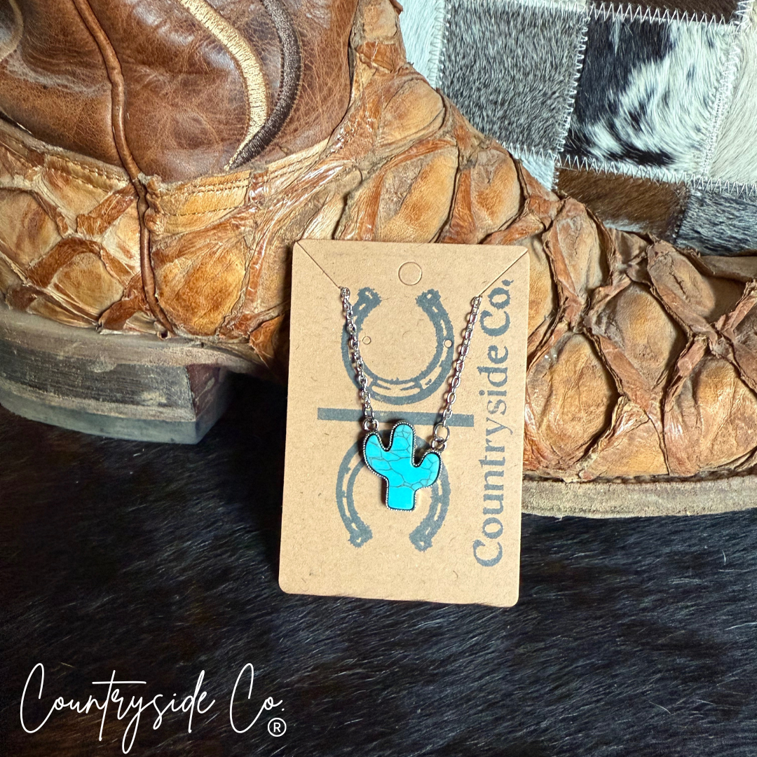 Desert Cactus Turquoise Necklace