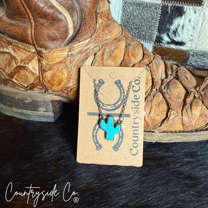 Desert Cactus Turquoise Necklace