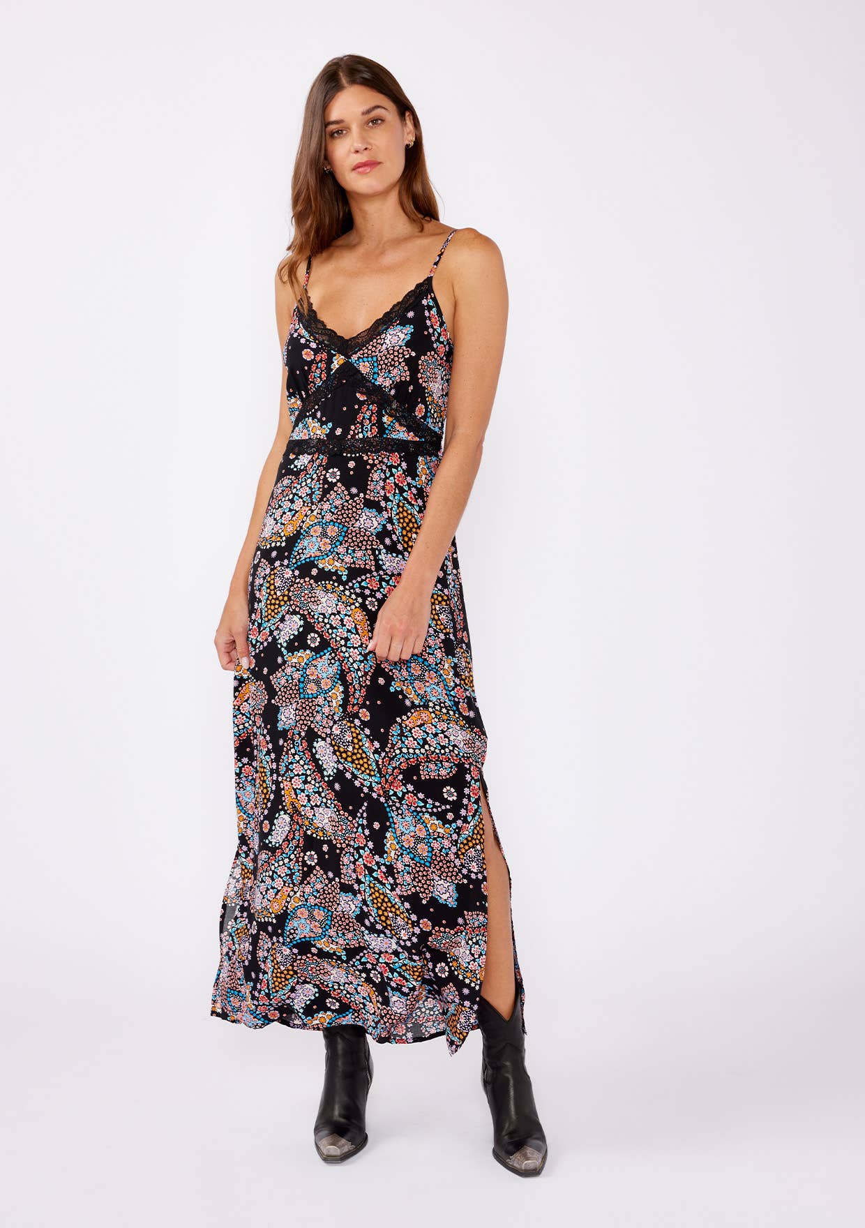Desert Daydream Lace Trim Maxi Dress