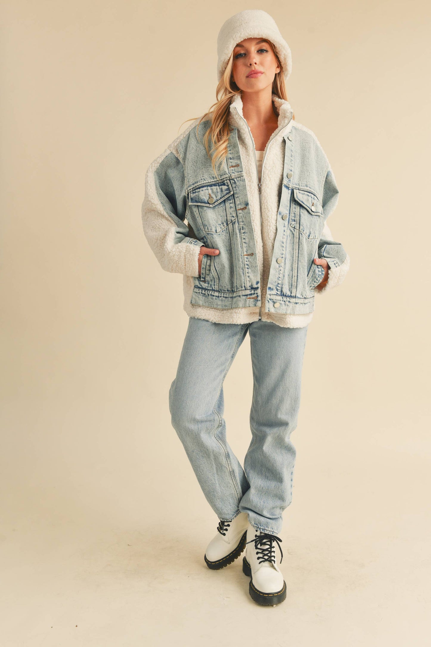 Laid-Back Cowgirl Denim Fleece Jacket