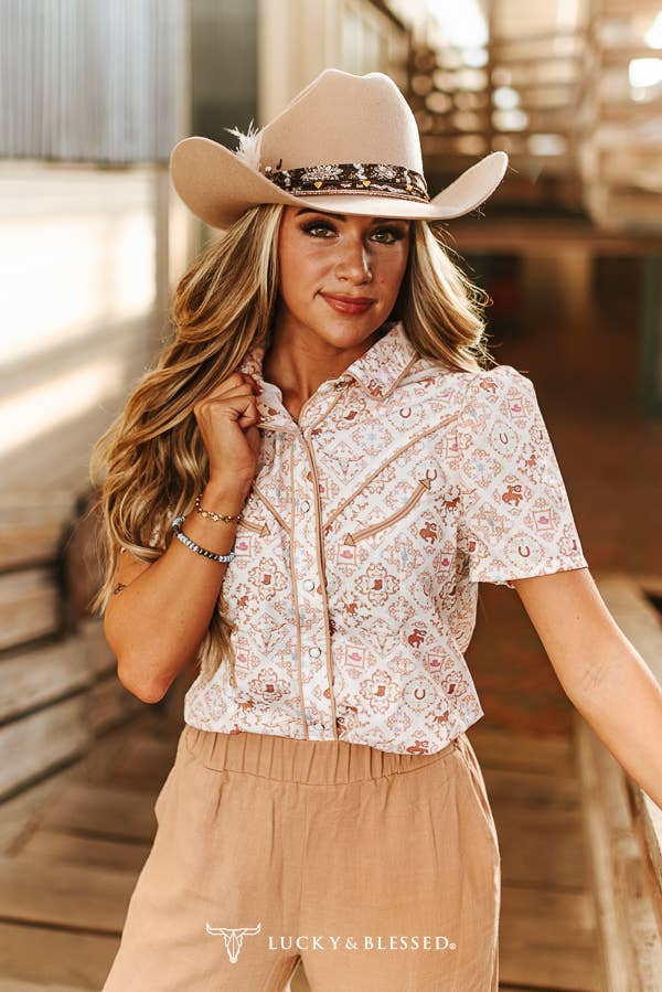 Wild Arrow Pearl Snap Top