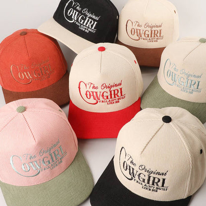 ORIGINAL COWGIRL Corduroy Trucker Hat: RED / One Size