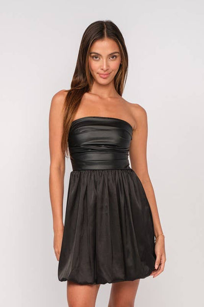 Black Faux Leather Mini Dress | Willow & Nash