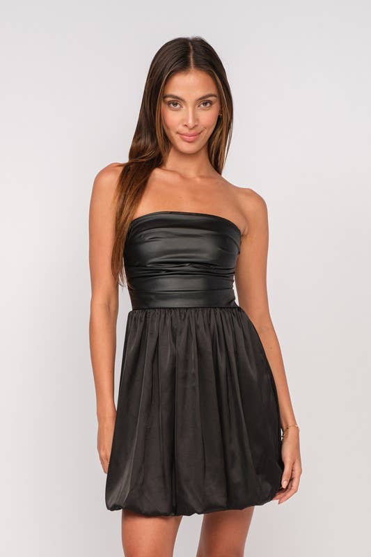 Black Faux Leather Mini Dress | Willow & Nash