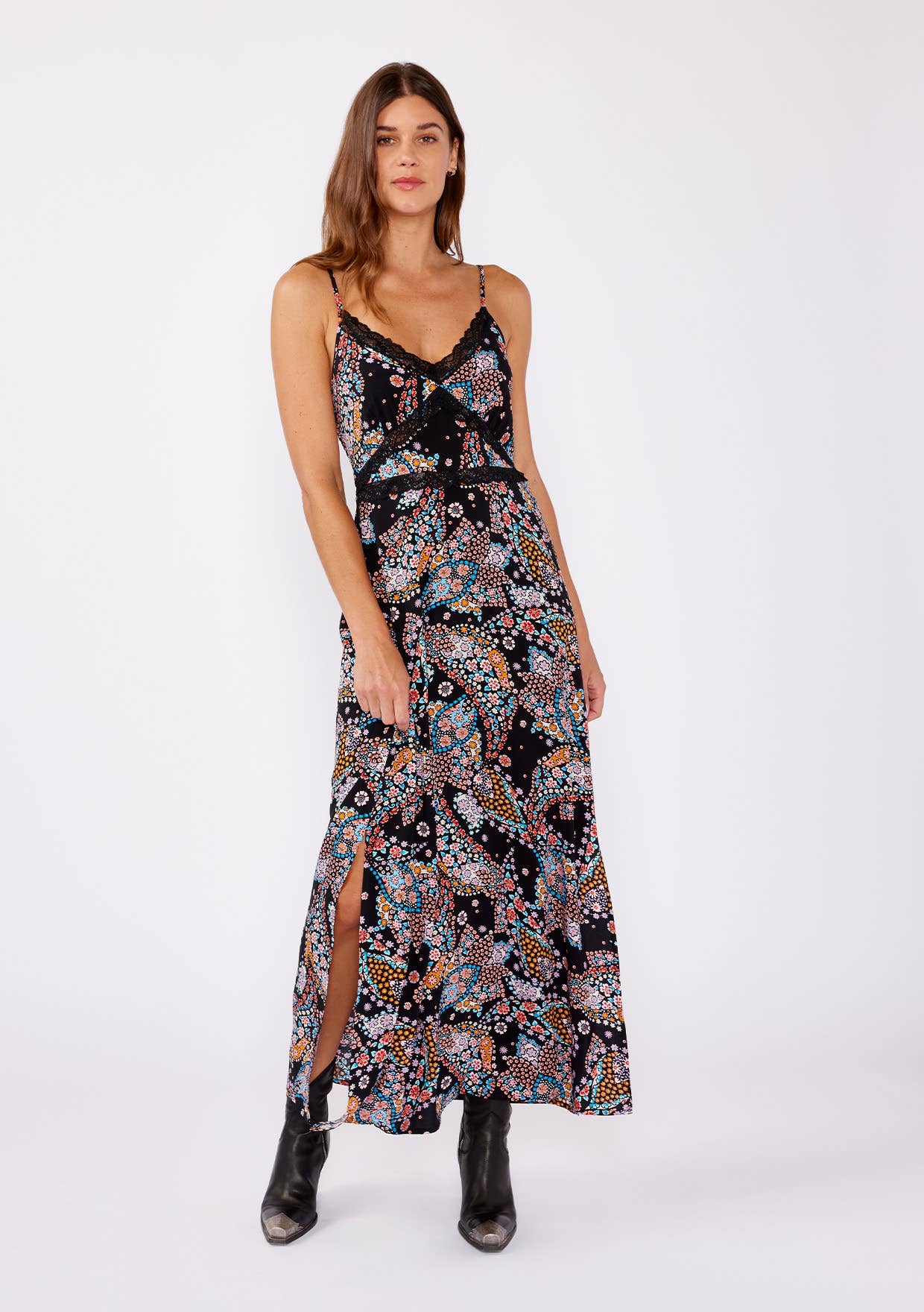 Desert Daydream Lace Trim Maxi Dress