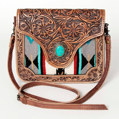 High Desert Turquoise Stone Leather Crossbody