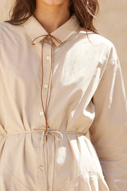 Solid Button-Up Belted Handkerchief Shirt Romper