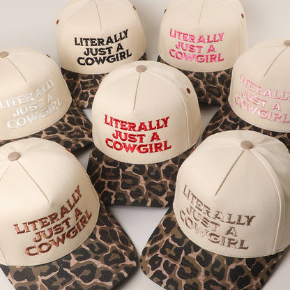 “Literally Just a Cowgirl” Leopard Trucker Hat