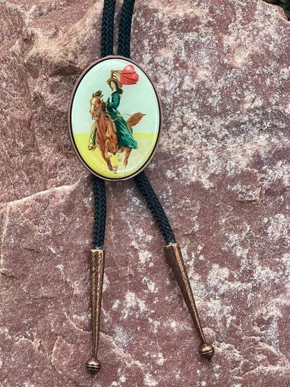 Prairie Rose Copper Cowgirl Bolo Tie