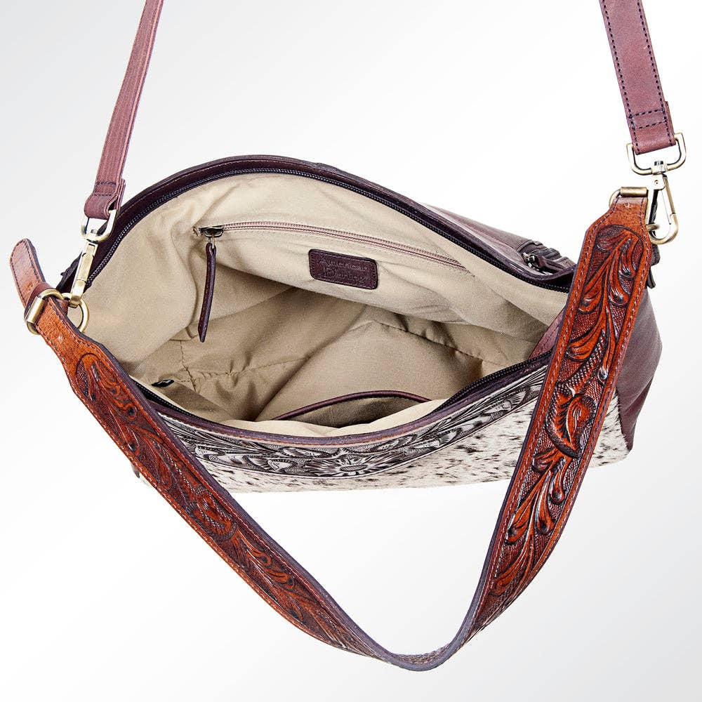 Hand-Tooled Leather Cowhide Bag