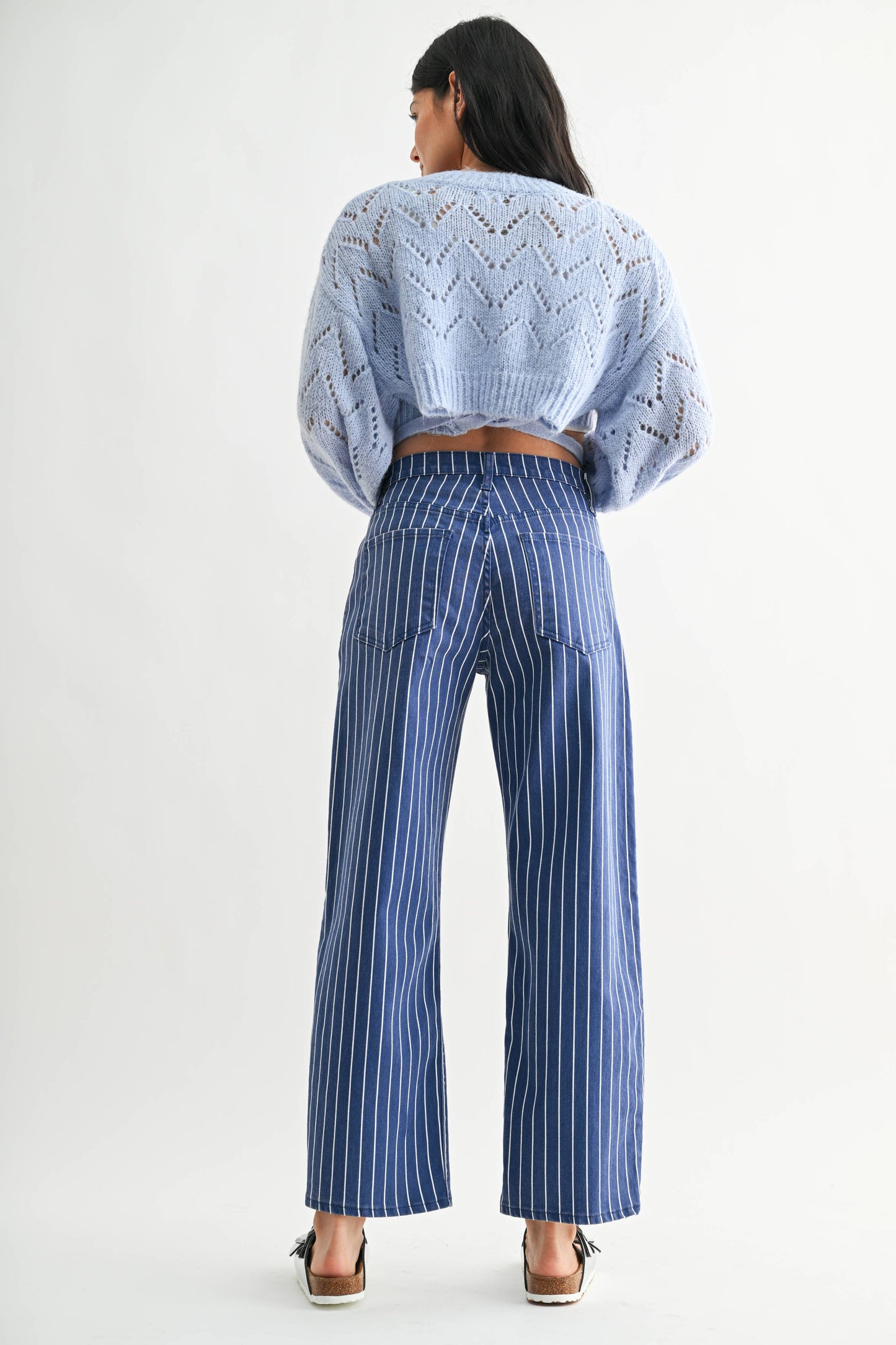 Midnight Mesa Navy Stripe Barrel Jeans