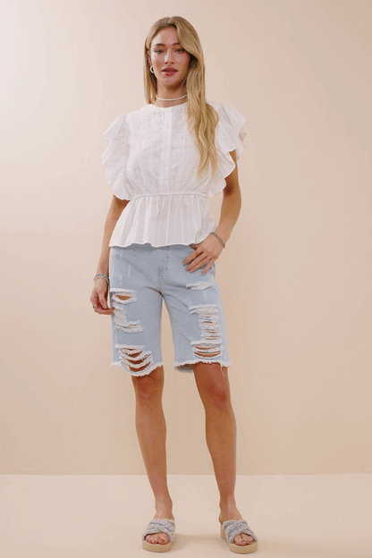 The Cheyenne Lace Ruffle Top