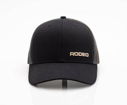 Rodeo Black Embroidered Trucker Hat