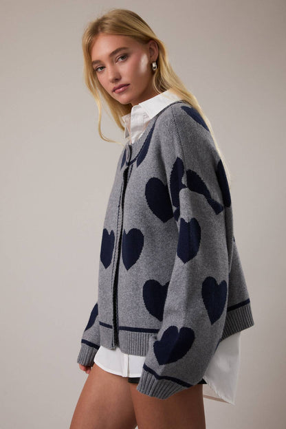 HEART SHAPE DETAIL CARDIGAN