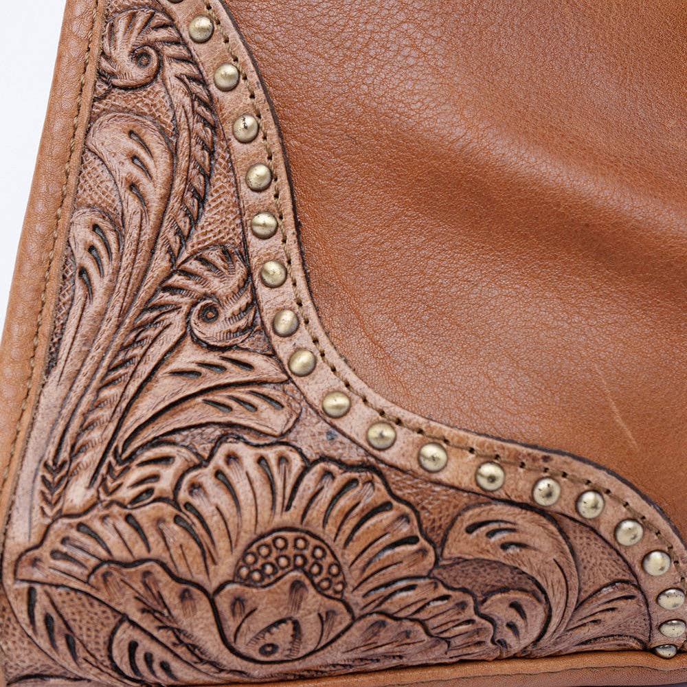 The Turquoise Trail Tooled Leather Shoulder Bag
