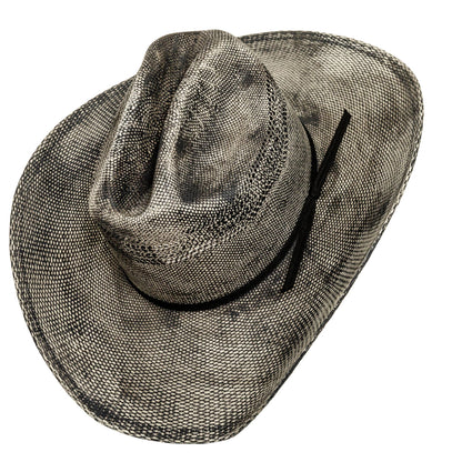 Moonwalk Distressed Bangora Straw Cowboy Hat – Grey