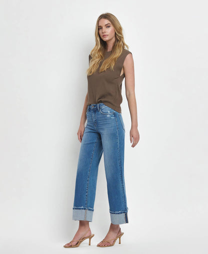 Canyon Cuffed Wide-Leg Jeans