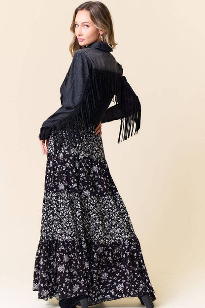 Prairie Bloom Tiered Maxi Skirt