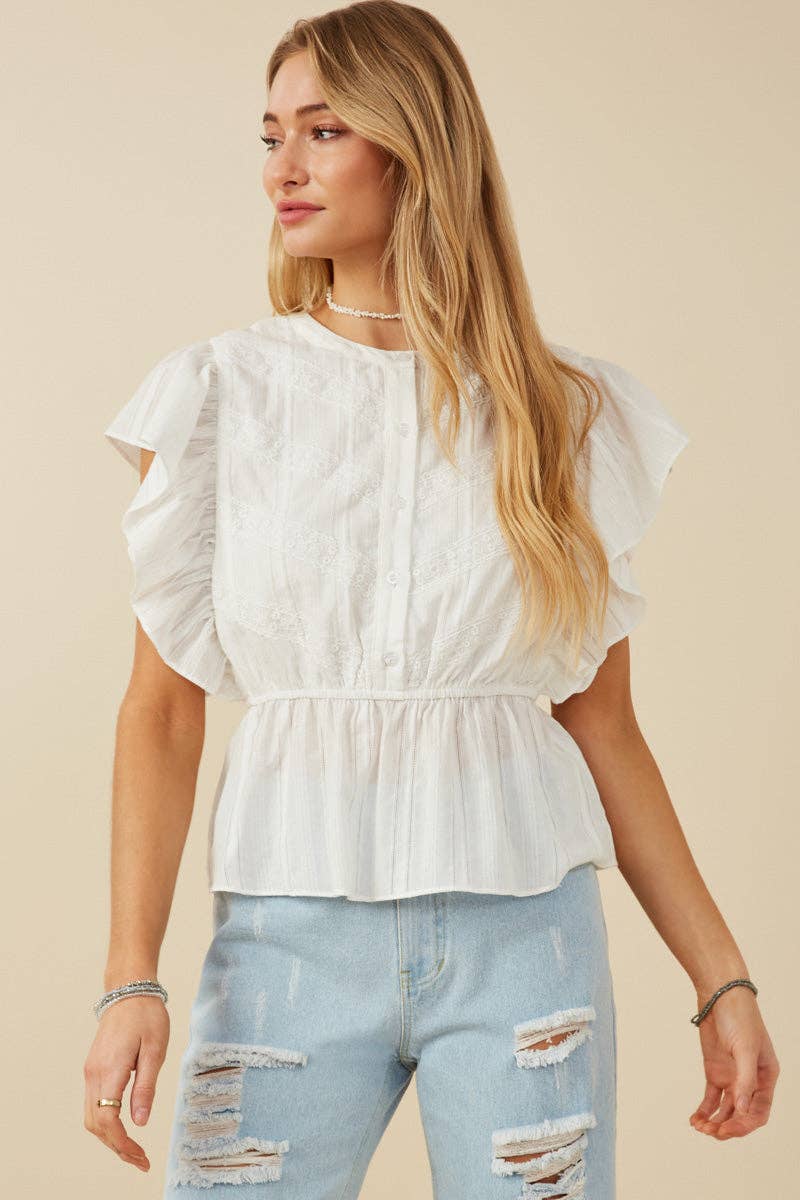 The Cheyenne Lace Ruffle Top