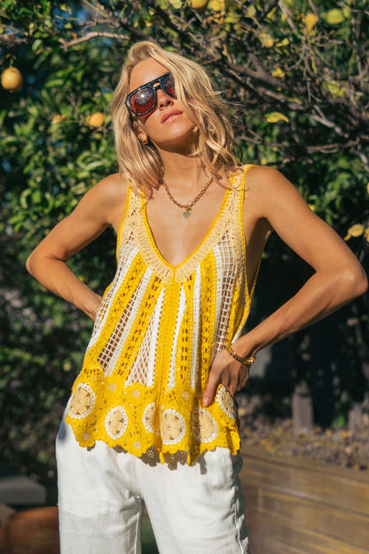 Dusty Rose Crochet Tank