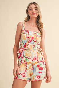 Sweet Magnolia Patchwork Romper