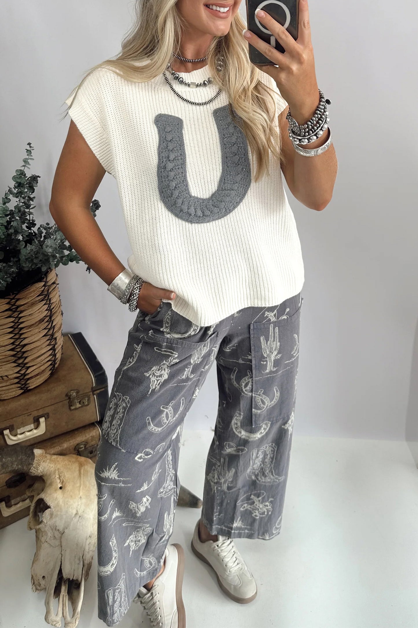 Lucky Horseshoe Knit Sweater