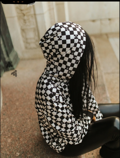 Checker Pattern Light Weight Hoodie