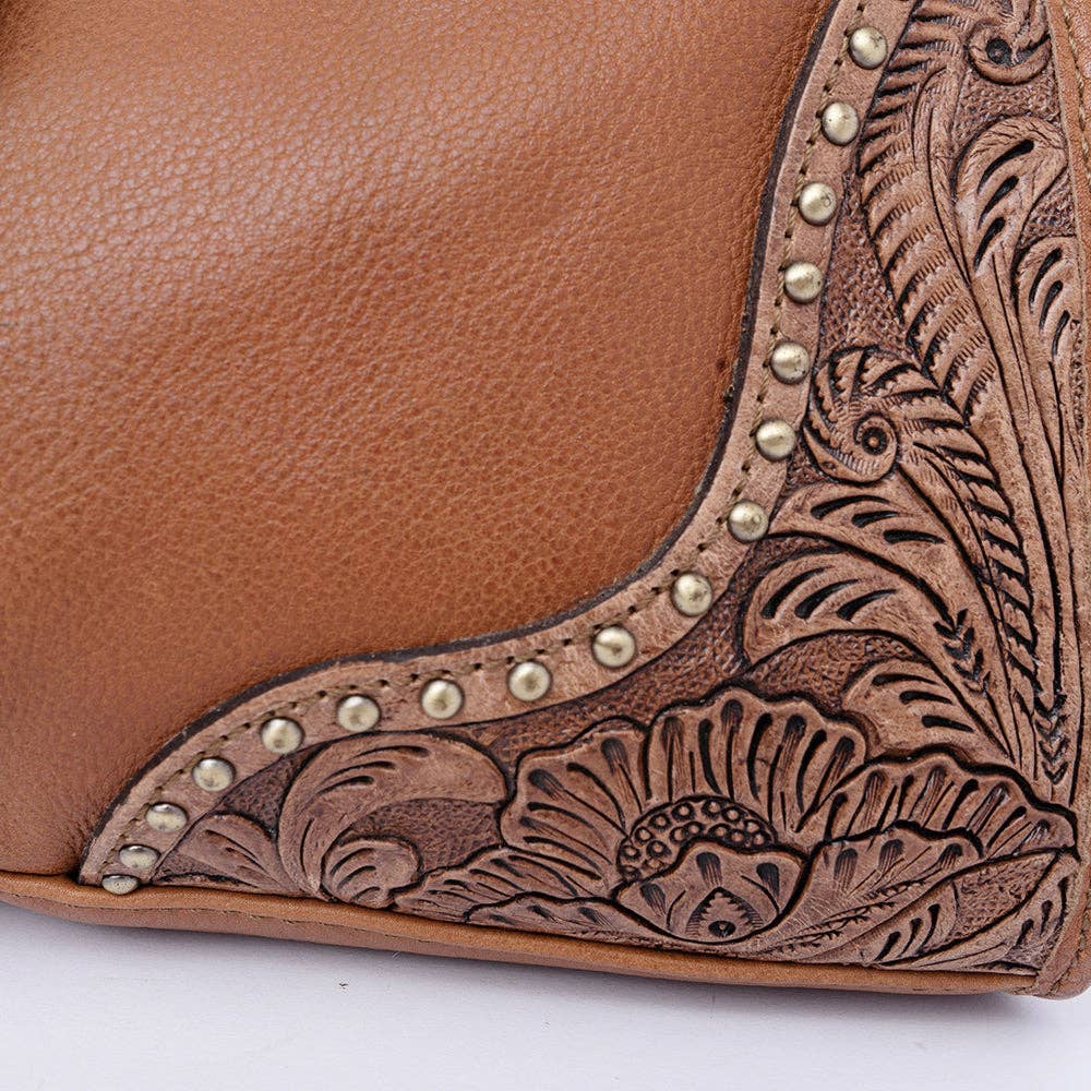 The Turquoise Trail Tooled Leather Shoulder Bag