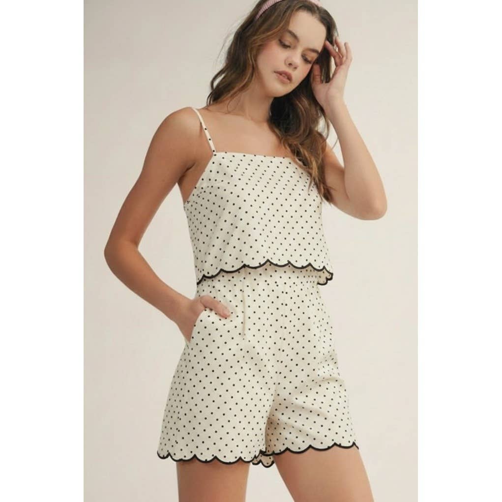 Ivory Bloom Scallop Romper 🤍