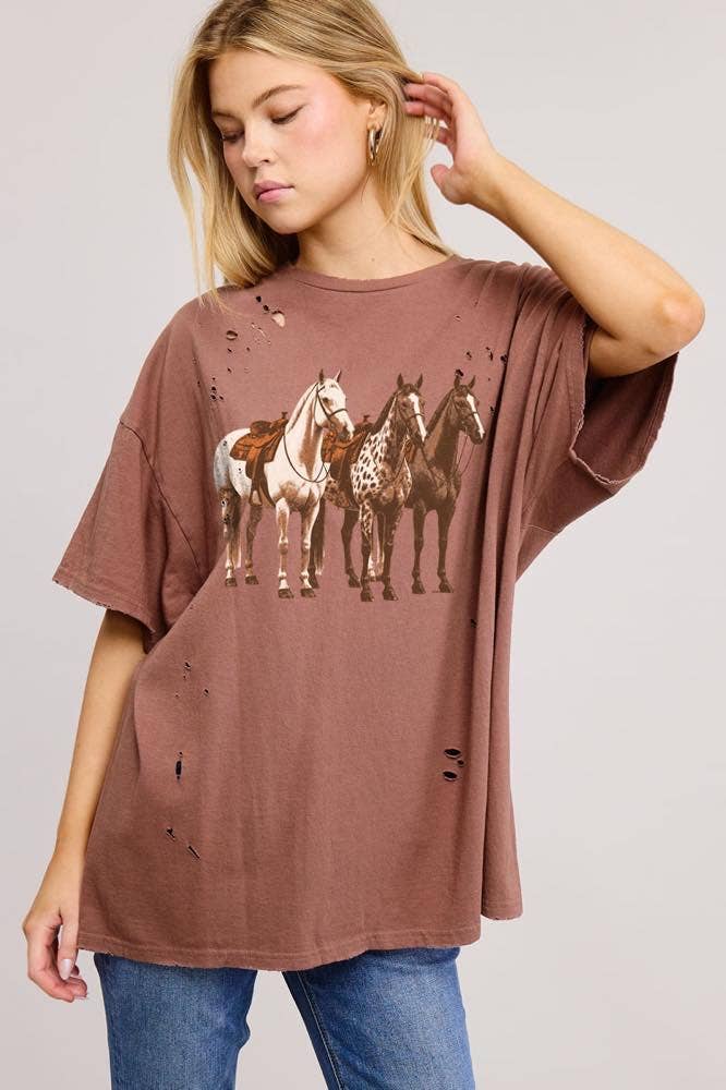 Cowgirl Soul Horse Trie Tee
