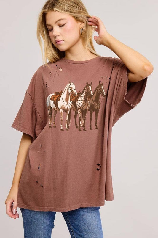 Cowgirl Soul Horse Trie Tee