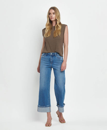 Canyon Cuffed Wide-Leg Jeans