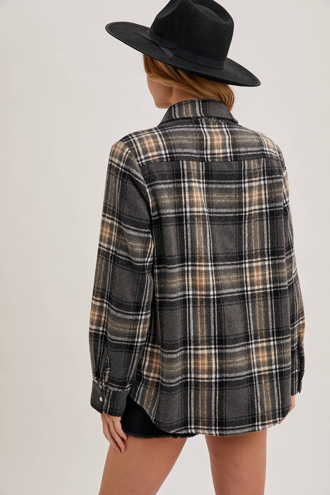 Plaid Button-Down Shacket