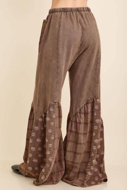 Mineral Washed Boho Patchwork Pants