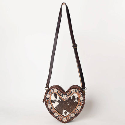 ADBGA476 American Darling Heart-Shaped Cowhide Canteen Tooled Leather Western Purse: ADBGA476