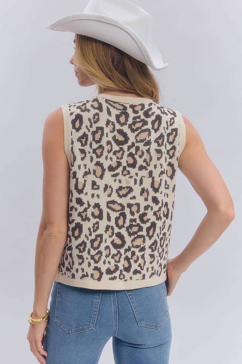 Leopard Sweater Vest