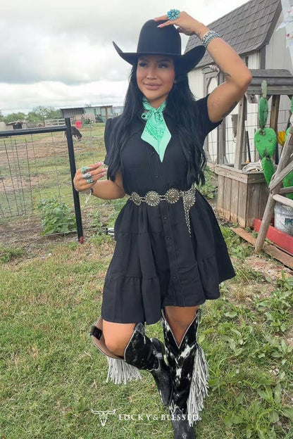 Midnight Rodeo Ruffle Dress