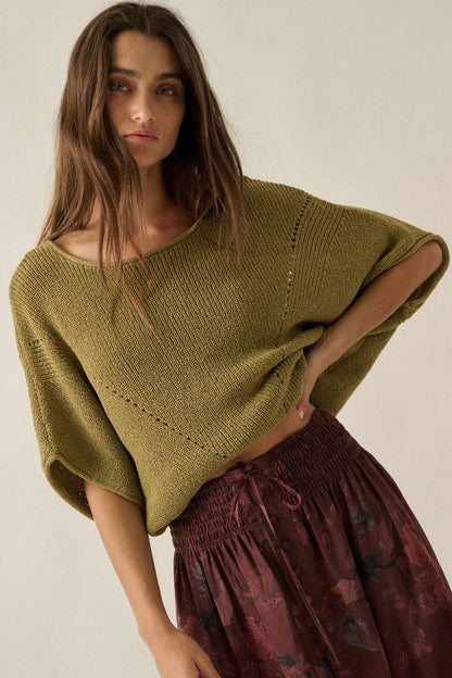 Sundown Pointelle Knit Sweater