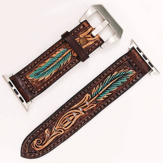 American Darling Hand-Tooled Western Leather Apple Watch Band
