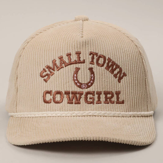 Small Town Cowgirl Corduroy Rope Hat – Sand